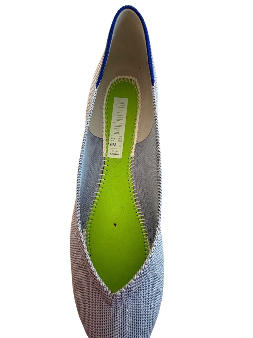 Rothys Womens Rounded-toe Ballet Flats Size 9 Wide Light Blue Metallic Sparkle - Picture 5 of 11